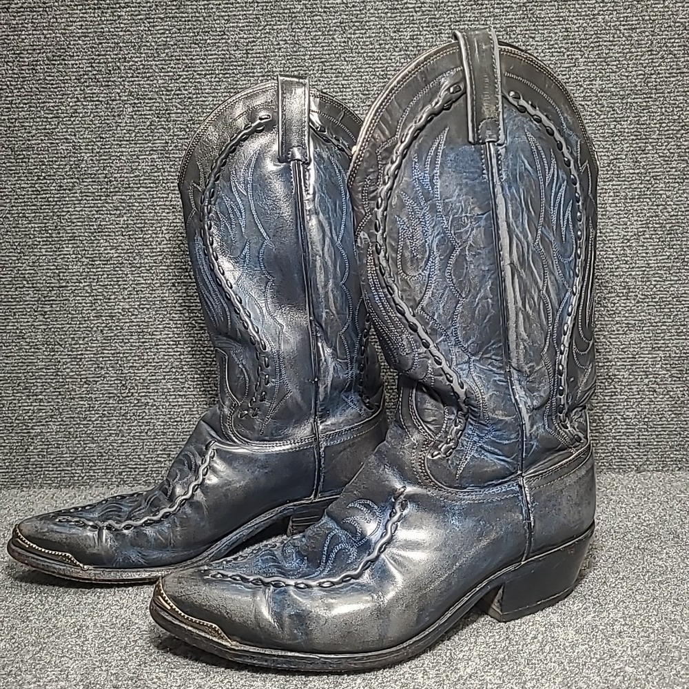 Dan Post Embroidered Lasso Braided Leather Cowboy Men's Boots 9.5 EW